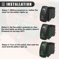 thumbnail image 4 of Unique Bargains Roof Light Bar 5 Pin Toggle Rocker SPST Switch 20A/12V 10A/24V for Car Plastic Green LED Lighted, 4 of 6