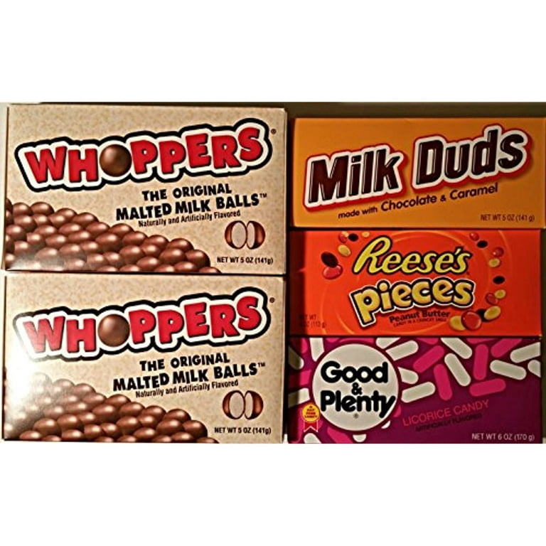Movie Theatre Assortment Big Box Variety Pack - Whoppers, Milk Duds, Reese  Pieces, Good & Plenty - 12 Count 