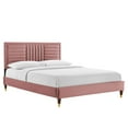 thumbnail image 2 of Modway Sofia Channel Tufted Performance Velvet Full Platform Bed in Dusty Rose, 2 of 8