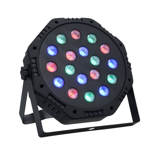 TFixol 18-LED RGB Stage Par Light with Sound Control DMX512 for Parties Weddings