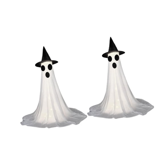 2 decoraciones de Halloween para exteriores e interiores, decoración fantasma compacta, luces fantasma de Halloween para porche, césped, casa, patio y 16 millones