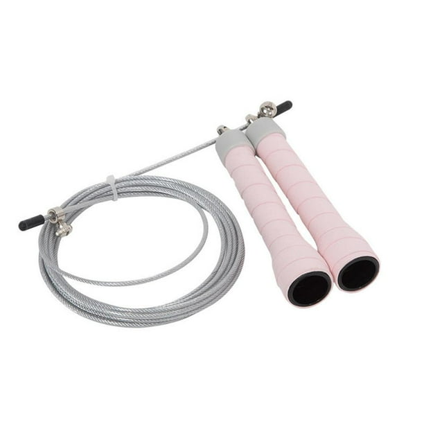 Cuerda de saltar de alambre de material acero aeróbico de de aluminio Cable de material acero Longitud de de saltar Equipo de gimnasia de Rosado