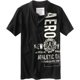 thumbnail image 1 of Aeropostale - Camiseta henley con estampado de pantalla sólida para hombre, color negro, extra pequeño, 1 of 1