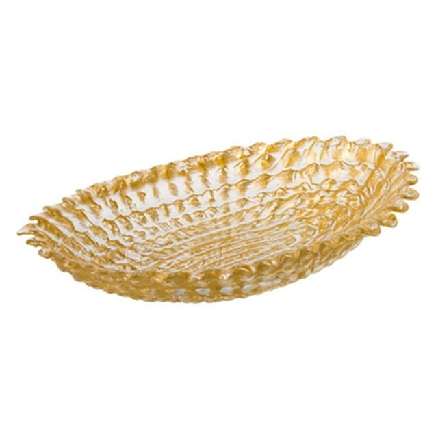 Classic Touch CB525 Bol Ovale Biseauté de 9,75 x 6,25 Po, Or