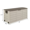 thumbnail image 2 of 75 Gallon Outdoor Garden Plastic Storage, Waterproof Storage Chest with Wheels, Deck Box Chest with Handle, Large Storage Cabinet for  Outside Furniture Cushions, Garden Tools, Brown, 2 of 9