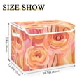 thumbnail image 5 of Yayeee Collapsible Cube Storage Bin with Lid Fabric Closet Decorative Basket with Handles, Pink Flowers, 5 of 7