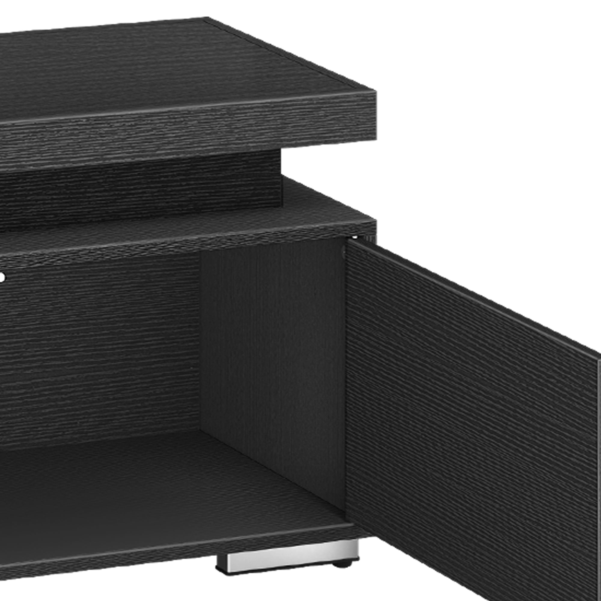 Uforic TV Stand for 65 inch TV with LED Light, Modern Entertainment Center TV Console Media Cabinet, Black