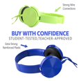 thumbnail image 2 of Wensdo Auriculares para niños, paquete de 2 para estudiantes de aula, duraderos, cómodos y giratorios con cable para aprendizaje en línea, sonido estéreo de ruido, conector de 3,5 mm para Chromebook,, 2 of 5