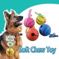 thumbnail image 2 of BV La Belle Vie 2-Piece Set Pet Supplies Soft Chew Toy for Canine Dog Rubber Ball on a Rope - Colors Vary - GMT-10154, 2 of 6