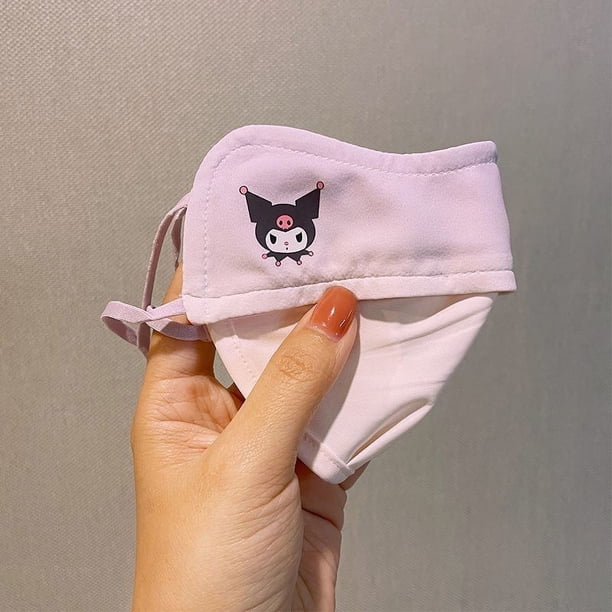 Mascarilla de protección solar Sanrioed My Melody Kuromi para niños, máscara de protección Uv Kawaii Kitty, máscara transpirable de seda de hielo