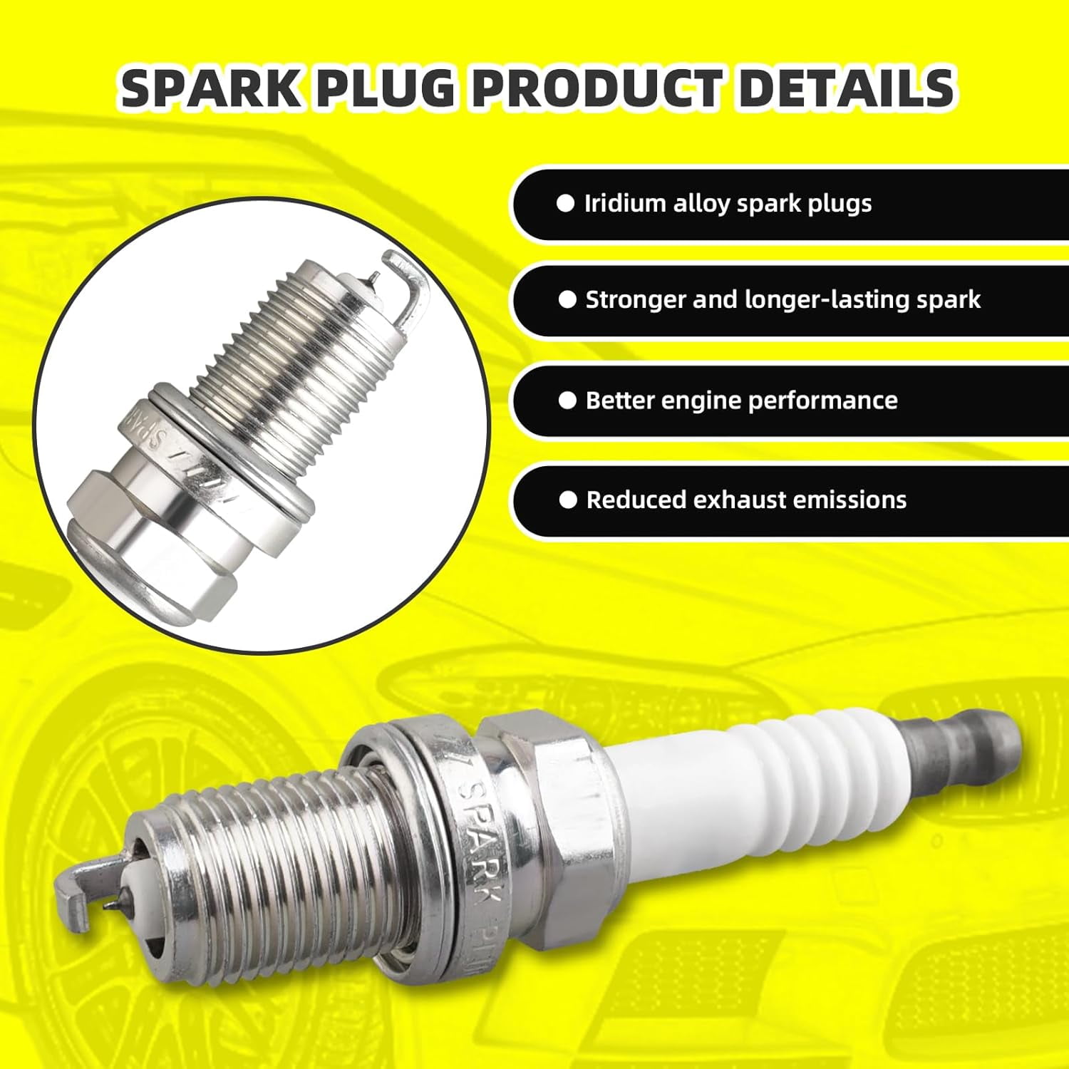 MOAUTO Set of 4 Ignition Coils Pack UF316 90919-02240 & 4 PCS Iridium Spark Plugs Compatible with Scion Toyota XA XB Yaris Echo Prius Camry - L4 1.5L
