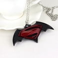 thumbnail image 2 of Superman with Batman Necklace Style Pendant RED  Symbol  J-24, 2 of 8