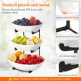 thumbnail image 3 of Lifewit Plastic Fruit Bowl Basket for Kitchen Countertop, 3 Tier Fruit Holder with Black Metal Stand, Serving Tray for Food, Vegetable, Cake, Dessert in Party, 3 of 9