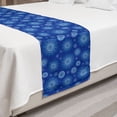 thumbnail image 2 of Blue Mandala Bed Runner, Repetitive Pointy Petals Dots Arrangement Floral Dark Blue Pattern, Decorative Accent Bedding Scarf for Hotels Homes and Guestrooms, Queen, Sky Blue Violet Blue, by Ambesonne, 2 of 2
