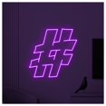 thumbnail image 2 of Letrero De Neón Con Hashtag, Ideal Para Decoración Oficinas Y Estudios, Brillo Ajustable, 38cm, 2 of 3