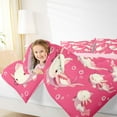 thumbnail image 4 of jejeloiu Kawaii Axolotl Twin Comforter Sets,Pink Cute Sealife Bedding Set For Girls Women Reversible 2pcs, 4 of 8