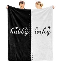 Bridal Shower Gift for Bride To Be Hubby and Wifey, Wedding Gifts for Couples, Best Bride Gifts for Wedding Day, Unique Newlywed Gifts for Couples, Marriage Gifts Decorations Throw Blanket 80x60"