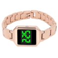 thumbnail image 1 of Montre-bracelet numérique haute définition, étanche, tendance, pour hommes, femmes et filles, or rose, 1 of 4