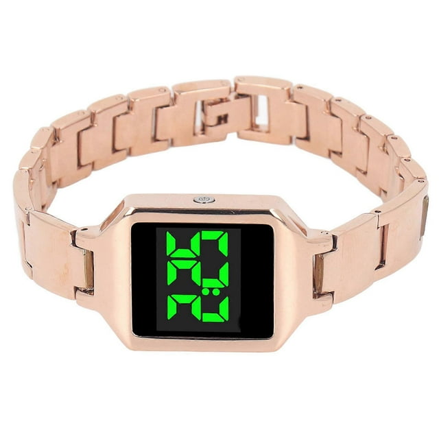 Montre-bracelet numérique haute définition, étanche, tendance, pour hommes, femmes et filles, or rose