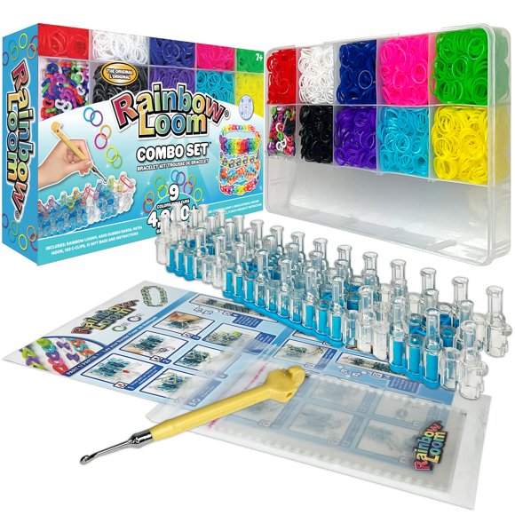 Set combinado Rainbow Loom® con más de 4000 gomas elásticas coloridas para niños mayores de 7 años