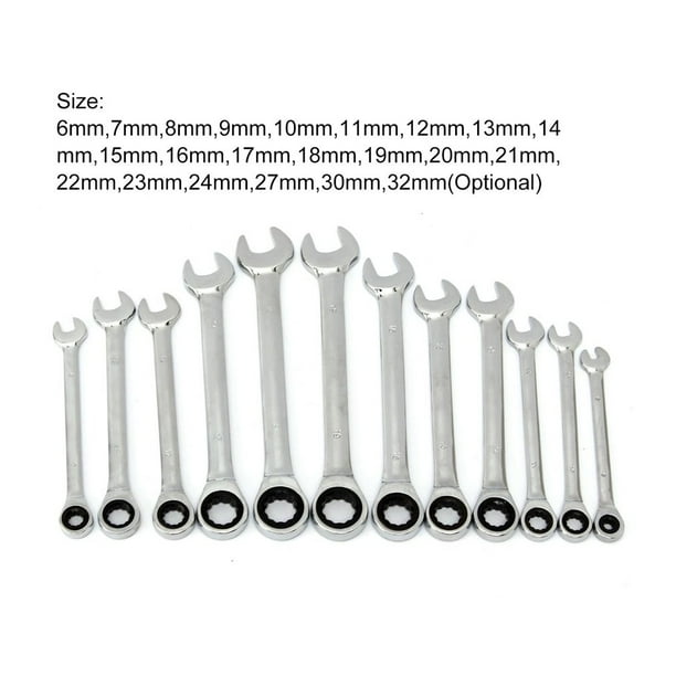 7 32mm Chrome Vanadium Steel Ratchet Combination Wrench Set Torque