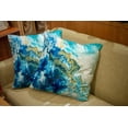 thumbnail image 6 of Set of 2 Blue Gold Abstract Painted Background Texture Fragment Acrylic Painting Canvas Strokes Throw Pillow Covers 18X18 Inch Decorative Pillow Cases for Couch Bedroom Living Room, 6 of 6