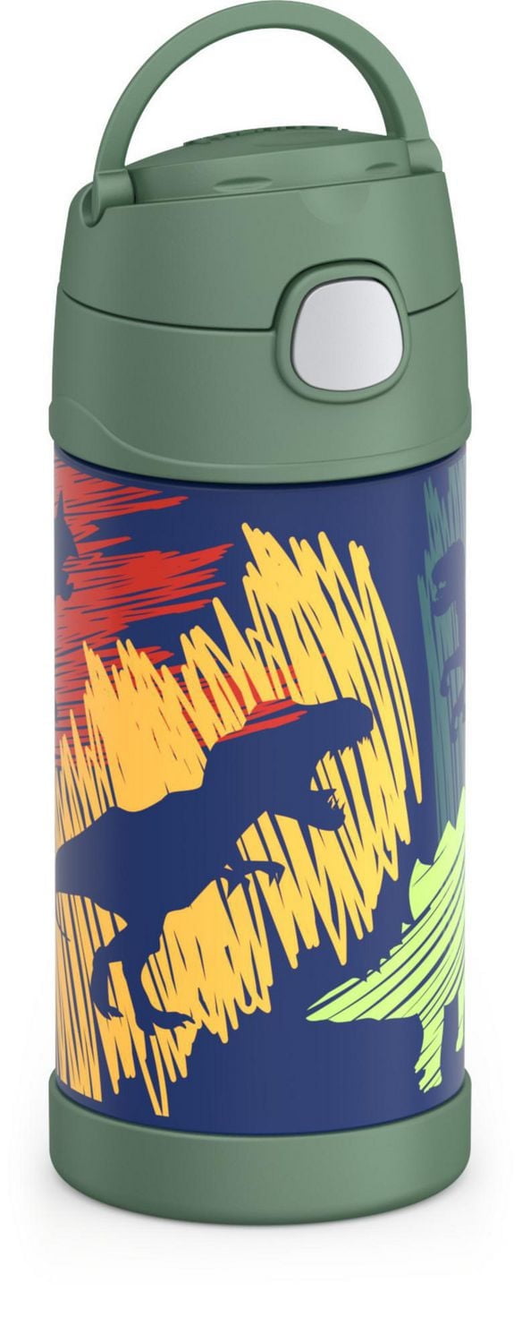 Thermos Funtainer 12 Oz Vacuum Insulated Straw Bottle, Dinosaurs