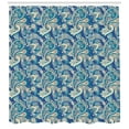 thumbnail image 3 of Ambesonne Paisley Shower Curtain, Inspired Persian, 69"Wx84"L, Teal Navy and Tan, 3 of 3
