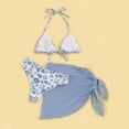 thumbnail image 4 of Zmoon Split Bikini Three-Piece Set Lazada Floral Lace-Up Bikini Swimsuit Women, 4 of 7