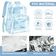 thumbnail image 6 of Sanmadrola Clear Backpack for School Backpack Heavy Duty PVC Transparent Bookbag Stadium Approved See Through Backpack 17'' Light Blue, 6 of 8