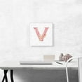 thumbnail image 2 of ARTCANVAS Chic Pink Gold Alphabet Letter V Canvas Art Print - Size: 12" x 12" (0.75" Deep), 2 of 9
