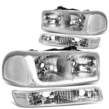 - For 1999 to 2007 GMC Sierra 1500 2500 3500 / Yukon LED DRL Light Bar Headlight+Bumper Lamp Chrome Housing Clear Corner 00 01 02 03 04 05 06 4Psc