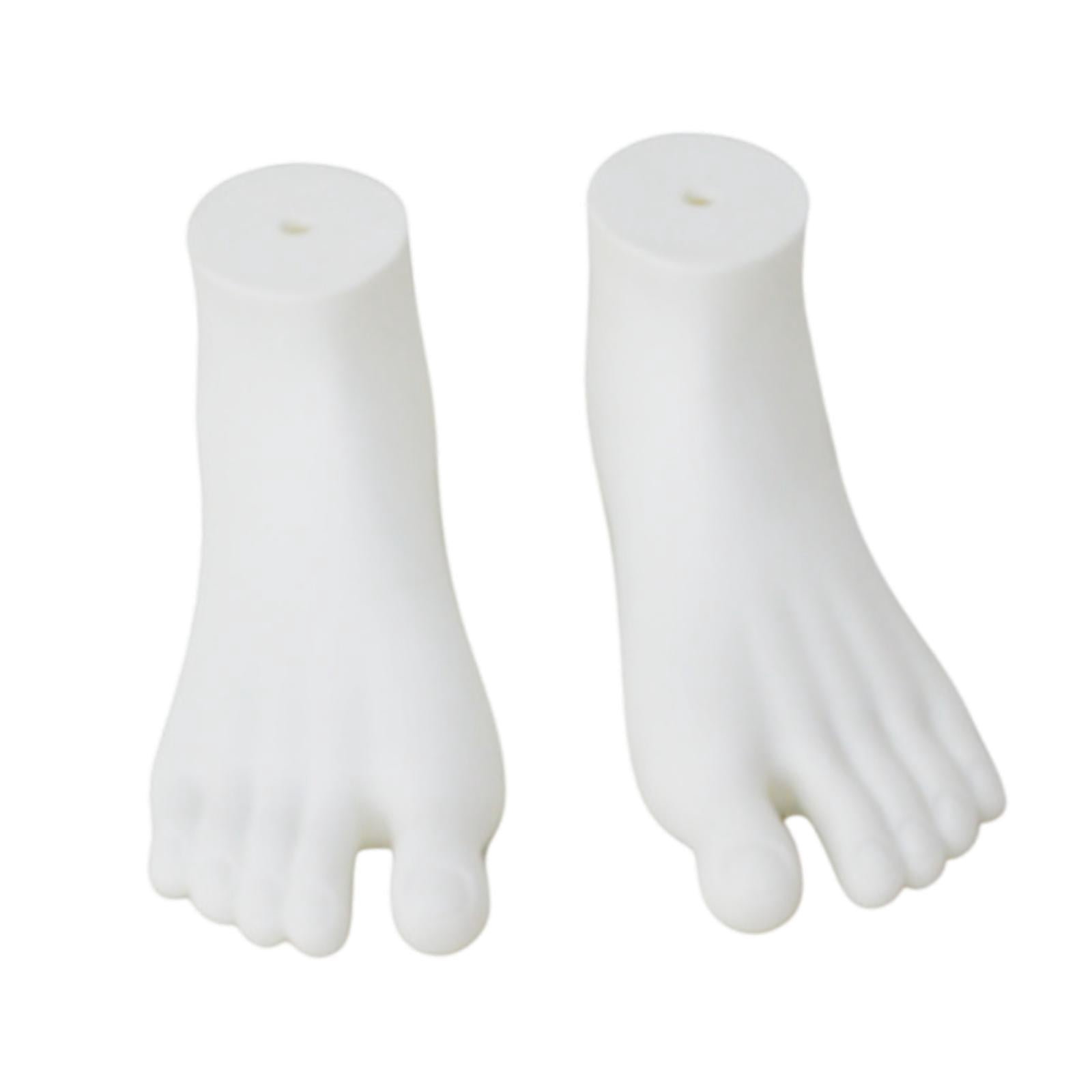 MAGIDEAL 2 Pieces Mannequin Foot Display Model Lifelike Home Foot Forms Sandal Photography Props Showcase Malls Stockings Manikin Feet White