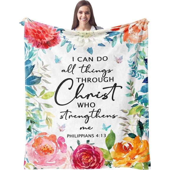 Christian Gifts for Women Blanket, Inspirational Religious Gifts for Women Throw Blanket, Catholic Spiritual Gifts for Women, First Communion Gifts for Girls Catholic Blankets Throws