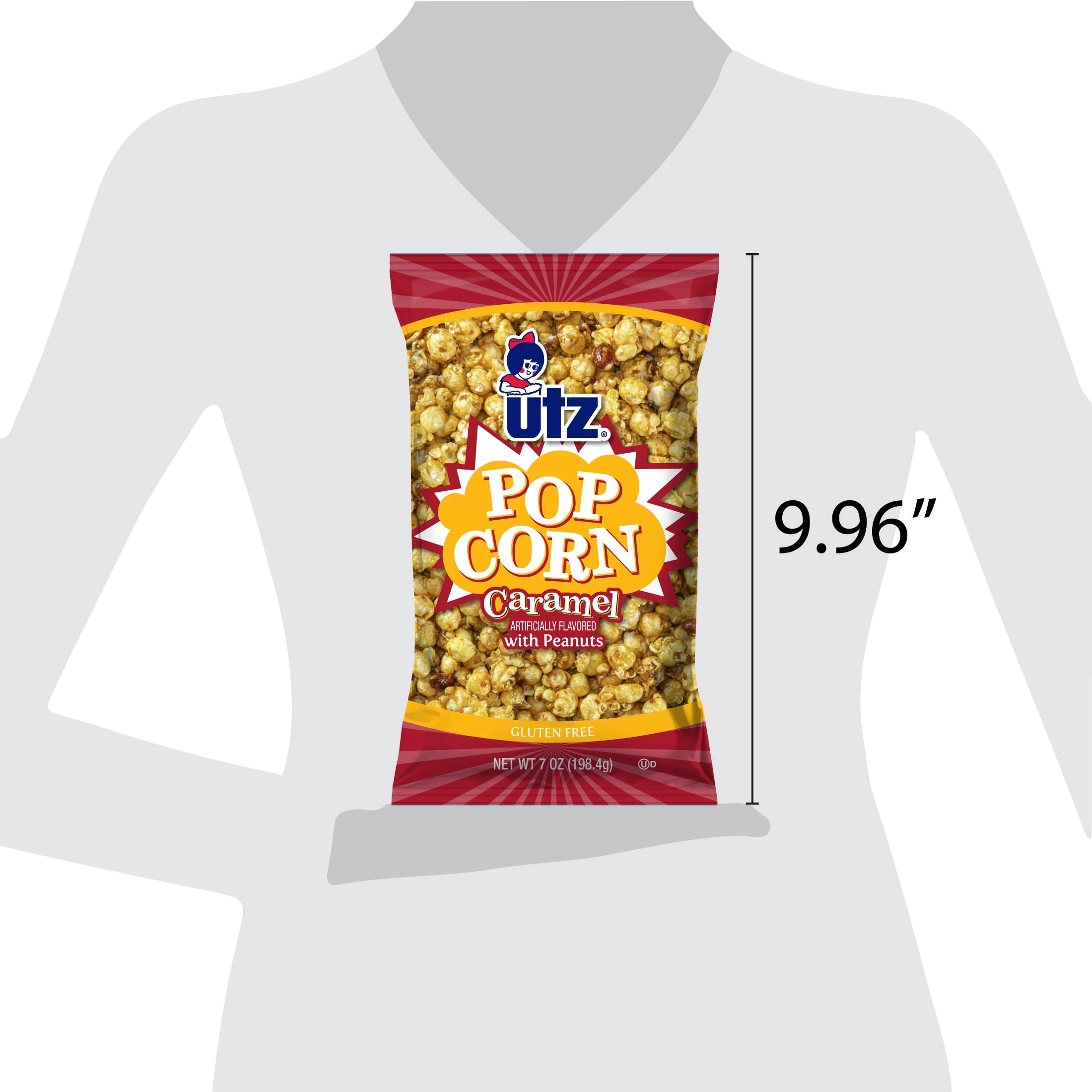 Utz Caramel Popcorn with Peanuts, Gluten-Free, 7 oz Bag