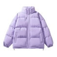 thumbnail image 2 of Men Cotton Coat - Stand Collar Long Sleeve Solid Color Zipper Placket Quilted Jacket Drawstring Hem Thickened Loose Fit Outwear, 2 of 8
