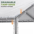 thumbnail image 6 of BaPiPro 10x20 FT Heavy Duty Waterproof PE Carport, Two-Section Outdoor Garage Canopy Tent with Adjustable Height for Cars & Boats, White, 6 of 8