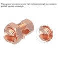thumbnail image 3 of Uxcell 6PCS Split Bolt Connector Brass Copper Grounding Clamps TJ-16 with Matching Nut for Completing Ground Bonding, 3 of 4