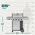 thumbnail image 5 of Charbroil® Performance Series™ FlavorMax™ 4 Burner Gas Grill Cabinet with Side Burner, Stainless Steel, 5 of 8