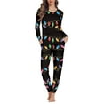 thumbnail image 2 of Renewold Family Pajamas Christmas Pants Set Colorful Lights Sleepwear Nightgown for Jogger Yoga 2 Pieces Skin Friendly Loungewear Outfits for Women Size 3XL, 2 of 5