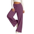 thumbnail image 6 of Nestiefly Wide Leg Sweatpants Women Baggy High Waist Workout Yoga Pants with Pockets | Loose Fit Drawstring Sweat Pants,Fall Clothes Dark Purple M, 6 of 6