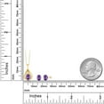 thumbnail image 2 of Gem Stone King 1.36 Ct Oval Purple Amethyst White Diamond 10K Yellow Gold Pendant and Earrings Jewelry Set, 2 of 3