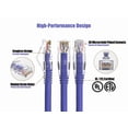thumbnail image 2 of Cable Leader 20ft Cat6 Ethernet Patch Cable with Clear Boot, UTP, Pure Bare Copper, Purple, 2 of 6