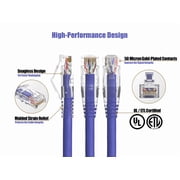 Cable Leader Cat 6 Ethernet Cable 2 ft - Purple | Cat6 Clear Boot RJ45 LAN Patch Cord, UTP