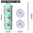 thumbnail image 3 of Pioneer Flower Floral Print Pattern 20oz Skinny Tumbler with Straw & Lid, Double Wall Vacuum Insulated Cup, Leak-Proof, Cup Holder Friendly, Hot 6H Cold 12H, 3 of 6