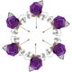 thumbnail image 1 of Granjero Gordo Rosa de boda hecha a mano de 6 piezas con cofre de alfileres, utilizada para decoración de fiestas de bodas (morado), 1 of 5