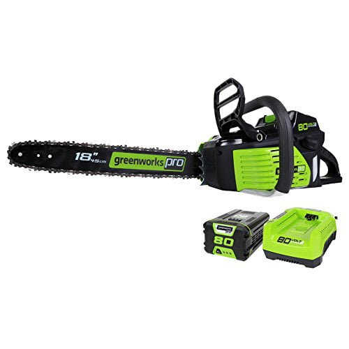 Greenworks PRO 80V 18-Inch Cordless Chainsaw, 2.0 AH Battery Included
