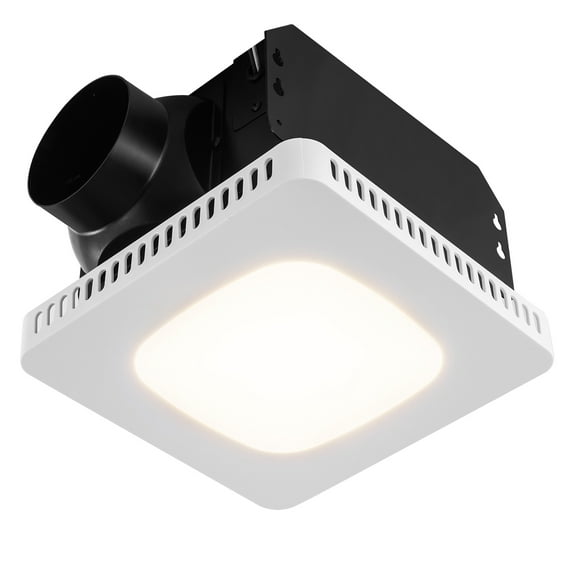 BENTISM 6in Duct 110 CFM 28W 120V Plastic Bathroom Exhaust Vent Fan 1.5 Sones, 6-Speed - White