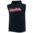 thumbnail image 2 of Men's Navy Cleveland Guardians Jersey Muscle Sleeveless Pullover Hoodie, 2 of 3