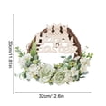 thumbnail image 3 of BiFandian Easter Bunny Wreath, Hanging Artificial Flower Door Sign Decorations, Spring Happy Easter Door Hanger for Farmhouse Porch Wall Fireplace Decor, 3 of 6